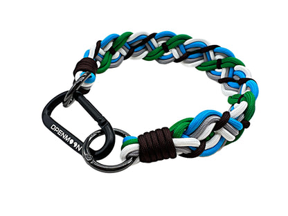 OPENMOON Fortika Plektita Ŝnuro Ŝlosilringo por Viroj kaj Virinoj kun Ŝlosilringo por Fotilo, Fotometro, Distancmezurilo, GoPro kaj Alia Ekipaĵo 