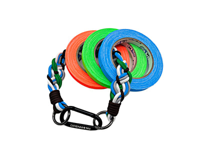 OPENMOON Fortika Plektita Ŝnuro Ŝlosilringo por Viroj kaj Virinoj kun Ŝlosilringo por Fotilo, Fotometro, Distancmezurilo, GoPro kaj Alia Ekipaĵo 