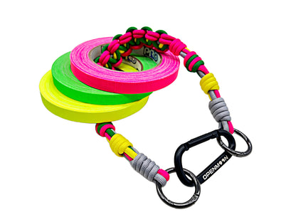 OPENMOON Fortika Plektita Ŝnuro Ŝlosilringo por Viroj kaj Virinoj kun Ŝlosilringo por Fotilo, Fotometro, Distancmezurilo, GoPro kaj Alia Ekipaĵo 