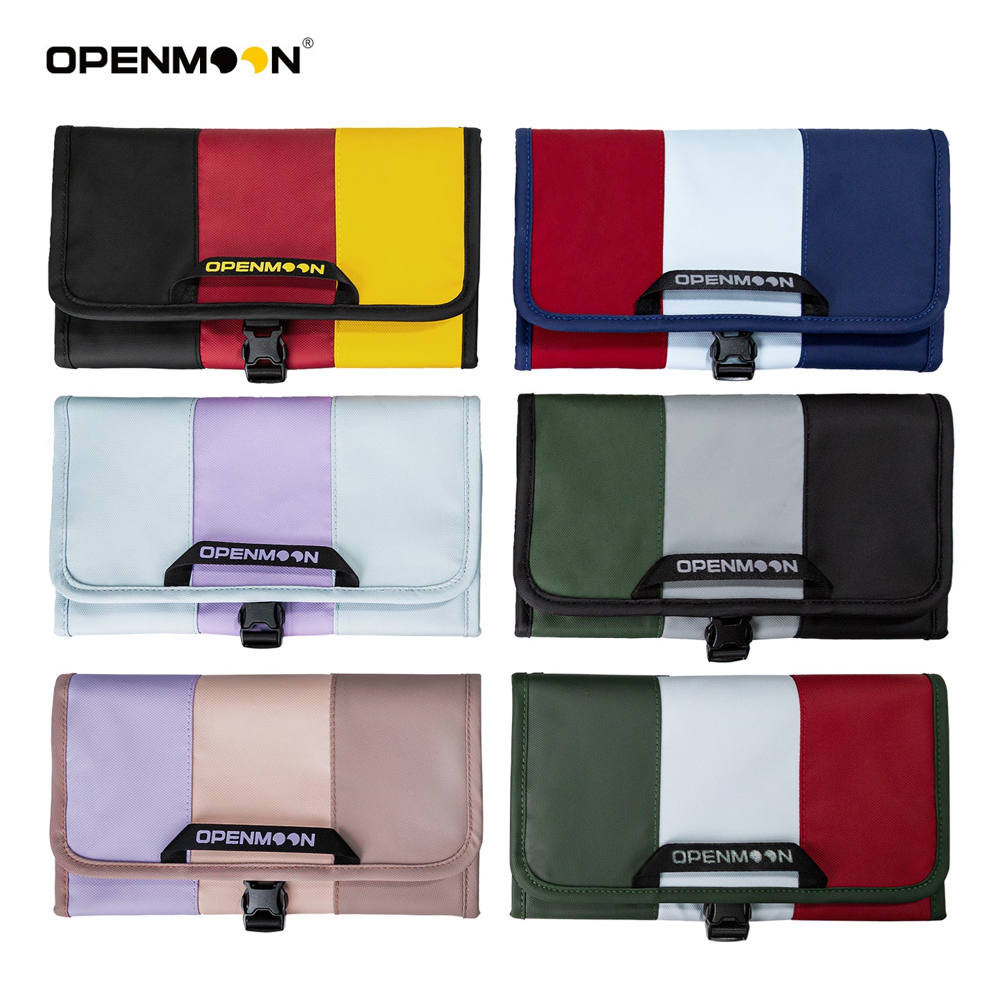 OPENMOON Multi-Purpose Storage Organizer Tri-Fold Design 5 Compartments Splash-Proof for Cables Toiletries Makeup