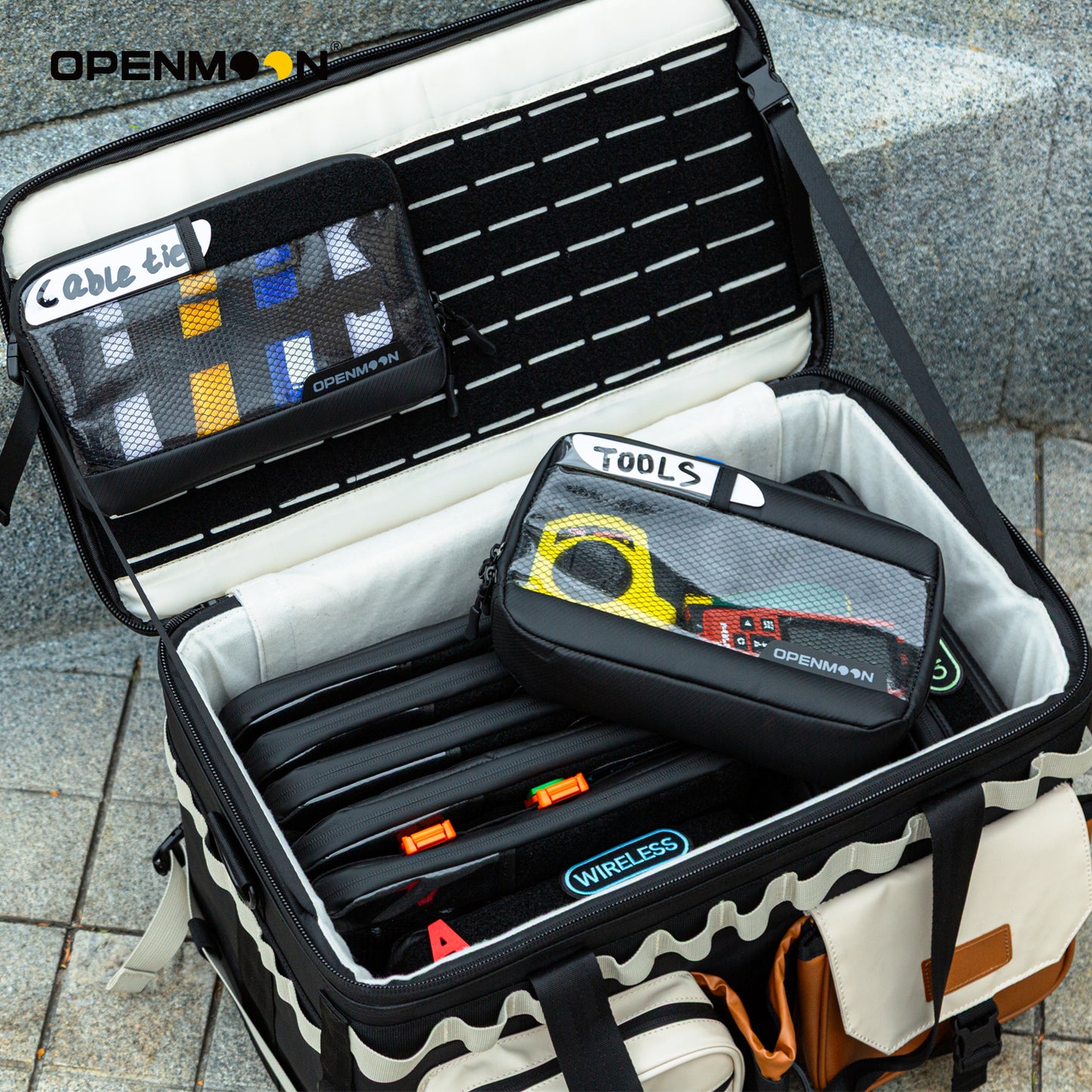 OPENMOON Translucent Electronics & Camera Accessories Bag - Cable organizer, Gear Accessory Pouch, Travel Camera Essentials