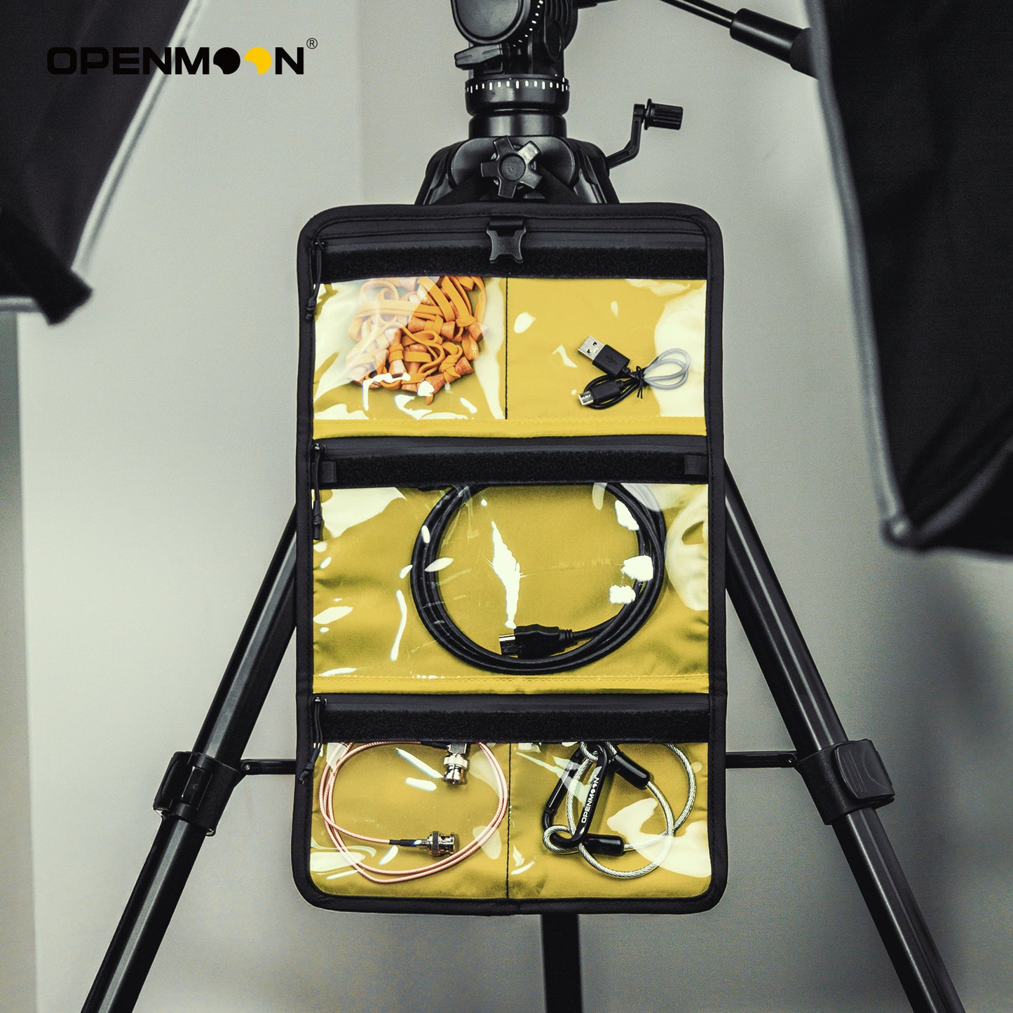 OPENMOON Multi-Purpose Storage Organizer Tri-Fold Design 5 Compartments Splash-Proof for Cables Toiletries Makeup