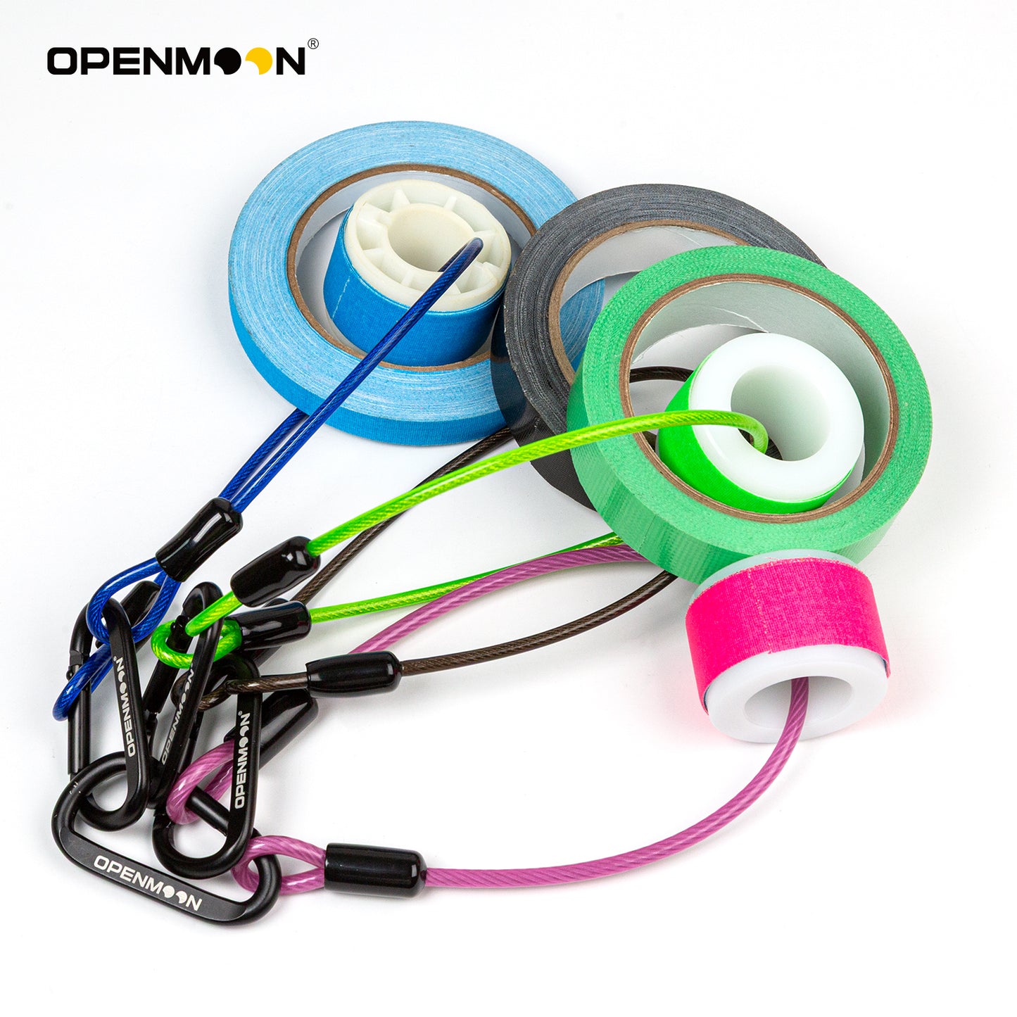 OPENMOON Gaffer Tape Lanyard Stainless Steel Security Tether Lanyard Kit Braided Steel Coated Security Cable