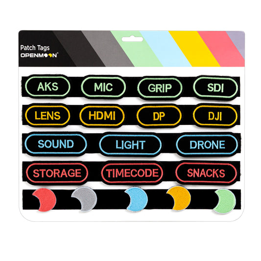 OPENMOON Hook and Loop Professional Camera Equipment Organization Patch Tags Set B