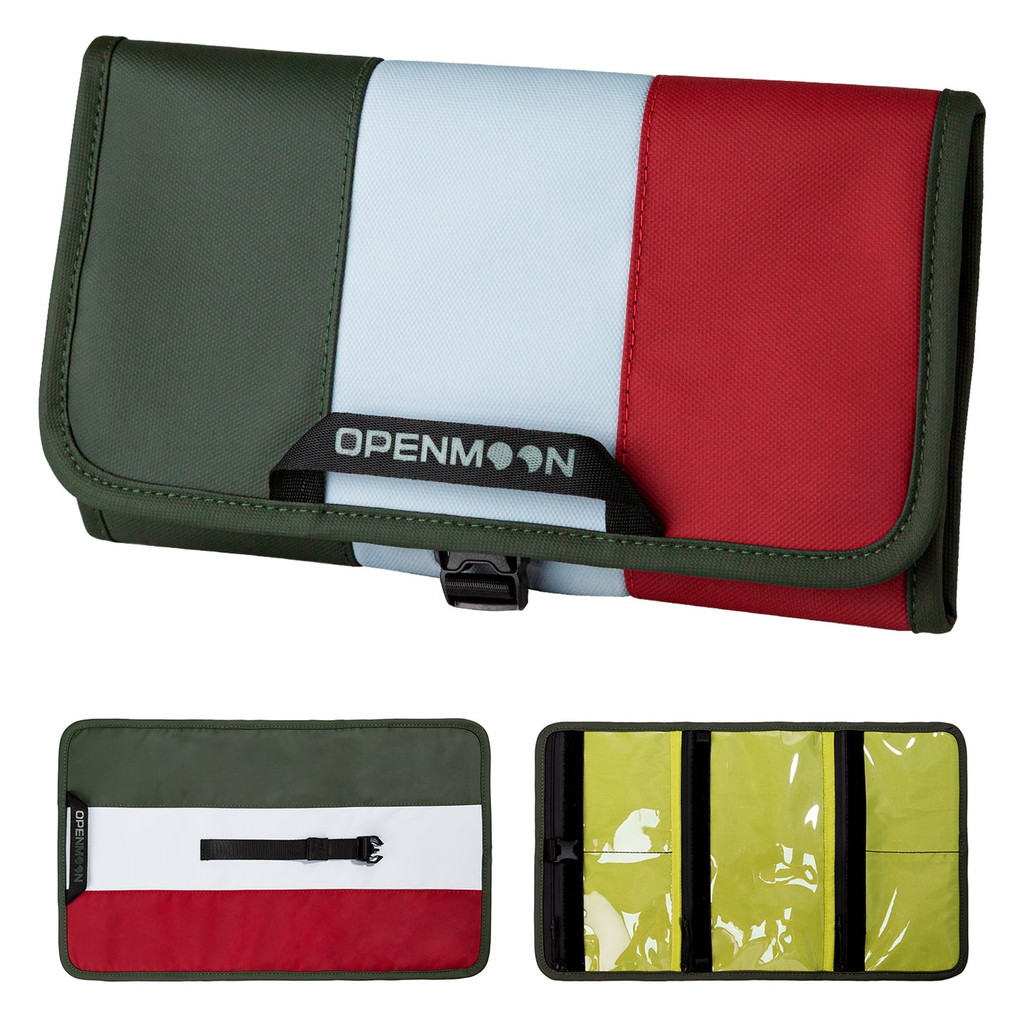 OPENMOON Multi-Purpose Storage Organizer Tri-Fold Design 5 Compartments Splash-Proof for Cables Toiletries Makeup