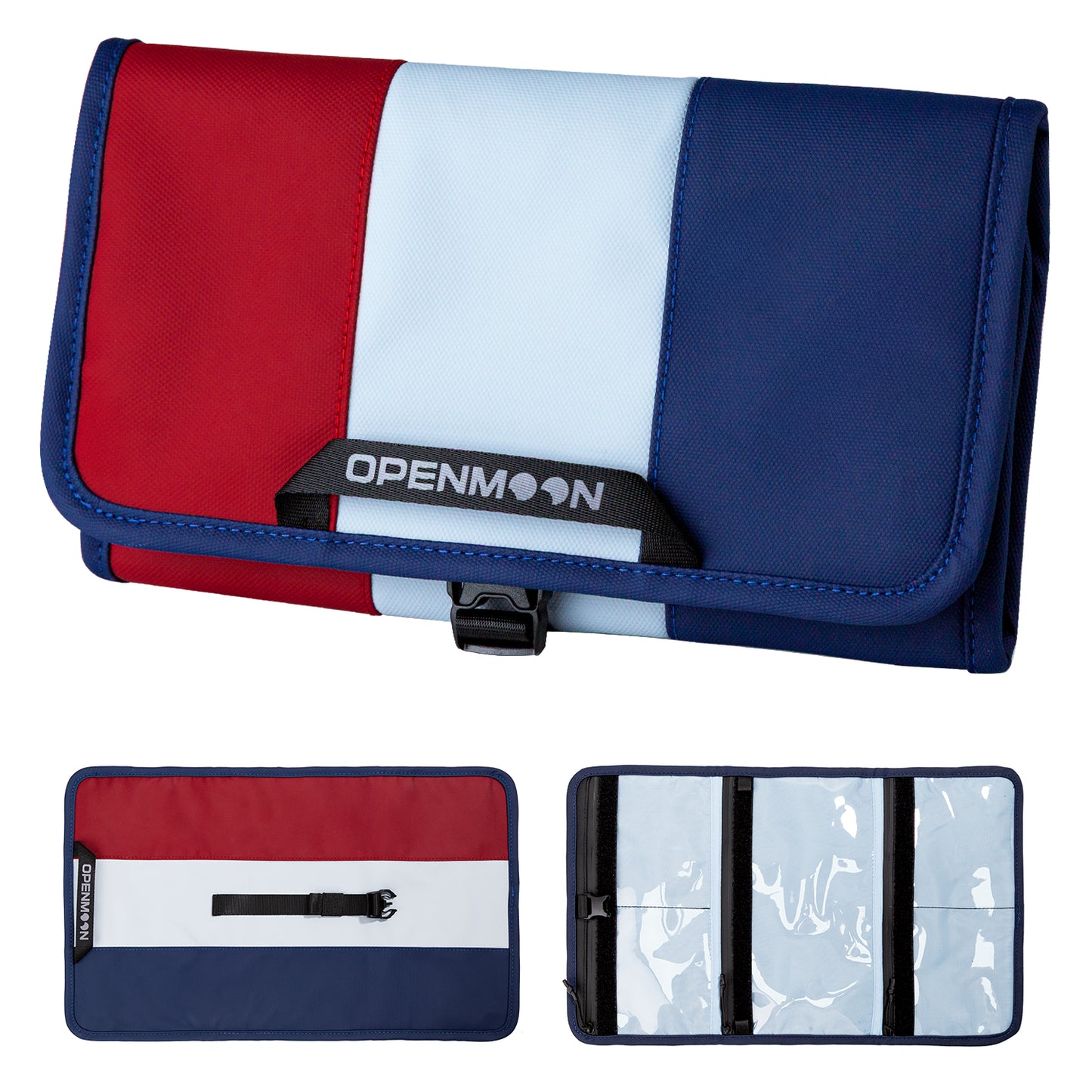 OPENMOON Multi-Purpose Storage Organizer Tri-Fold Design 5 Compartments Splash-Proof for Cables Toiletries Makeup