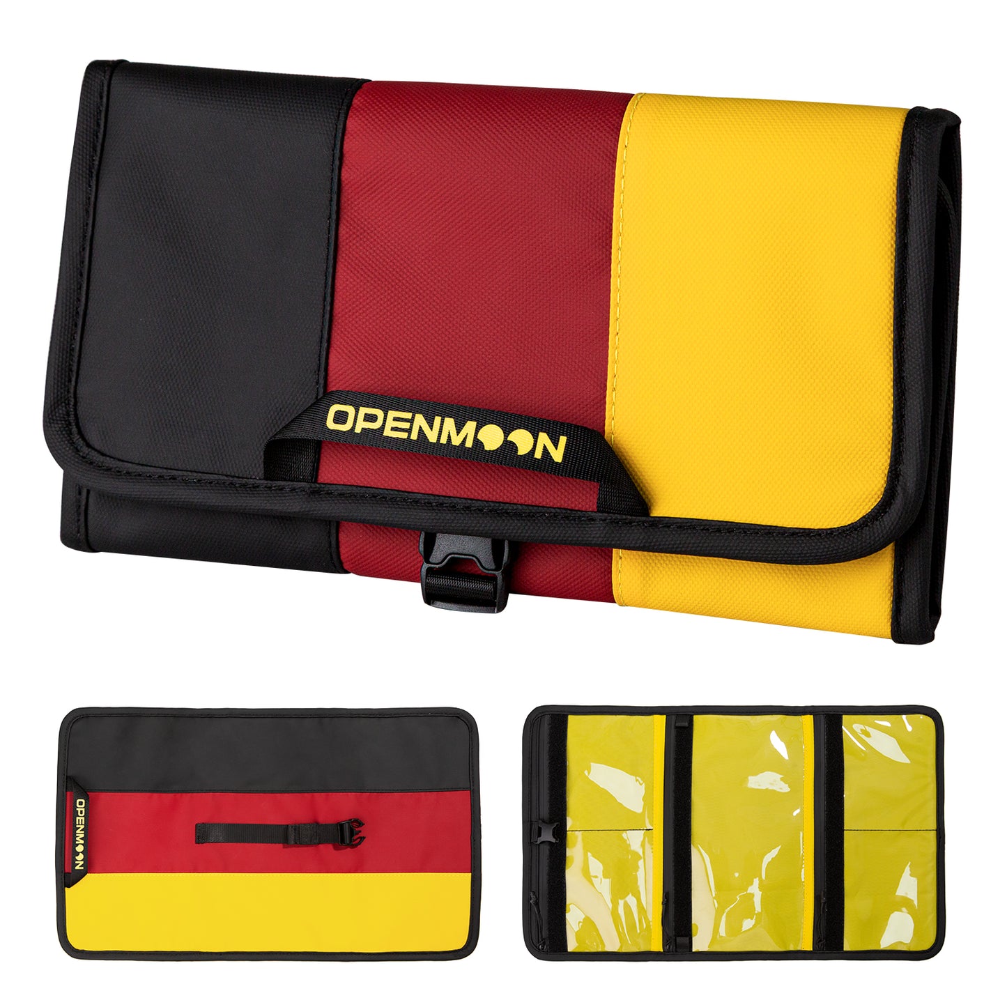 OPENMOON Multi-Purpose Storage Organizer Tri-Fold Design 5 Compartments Splash-Proof for Cables Toiletries Makeup