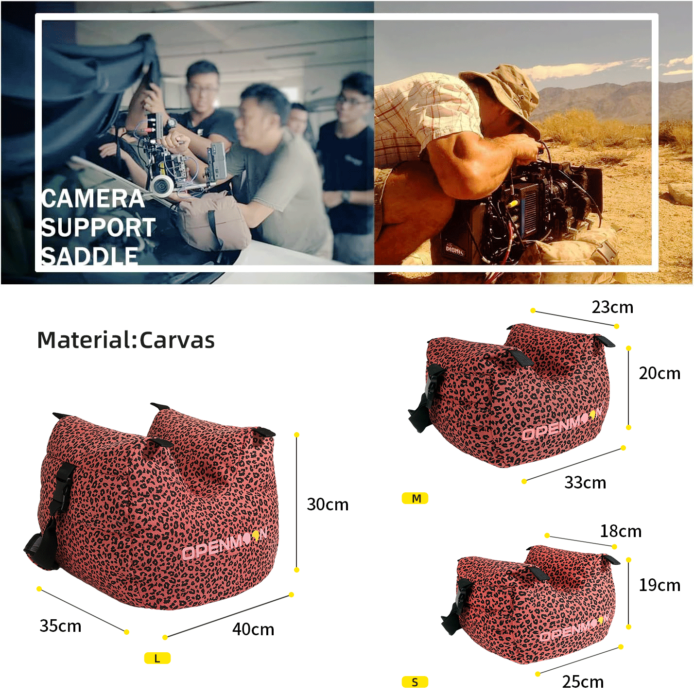 Soporte para cámara OPENMOON Cinesaddle (marrón grande)