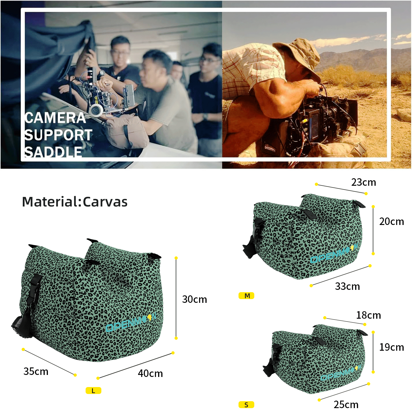 OPENMOON Camera Support Saddle Cinesaddle - Green Leopard